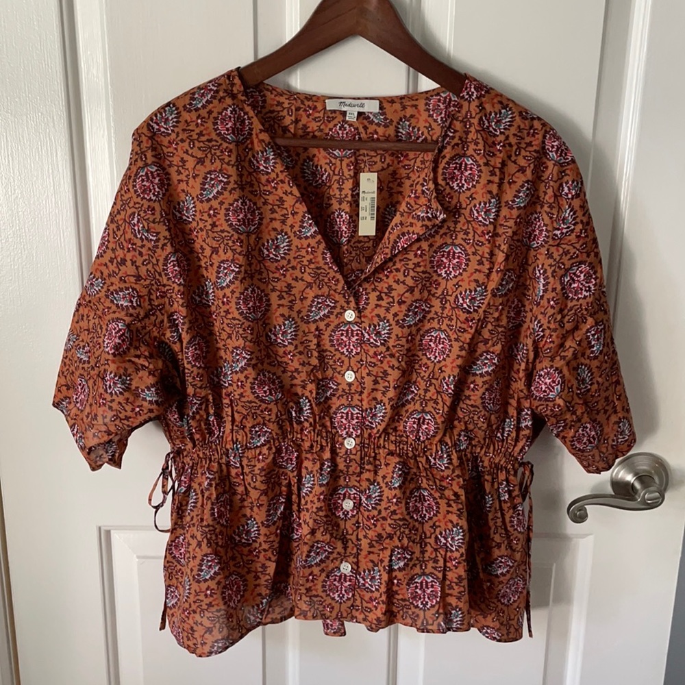 Madewell peplum top NWT